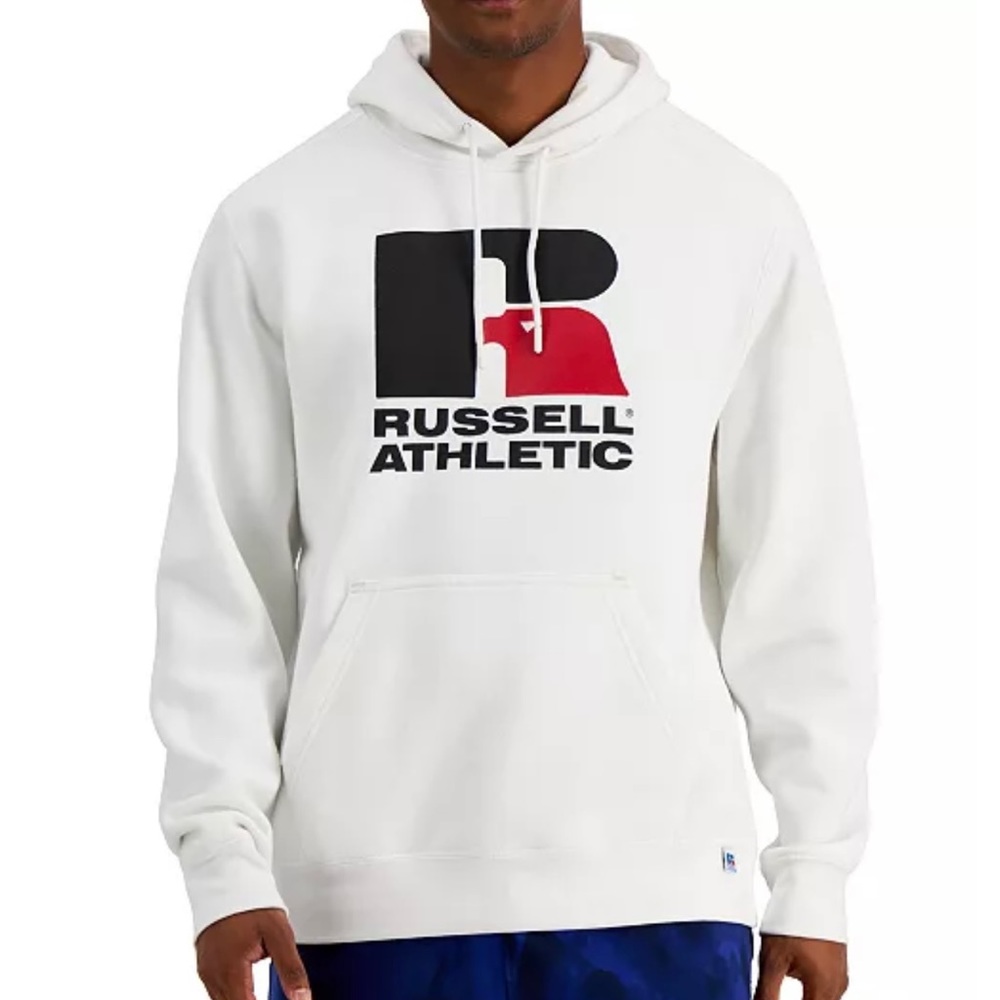 New Russell Athletic Men's Eagle Logo Fleece Hoodie. Size: Med